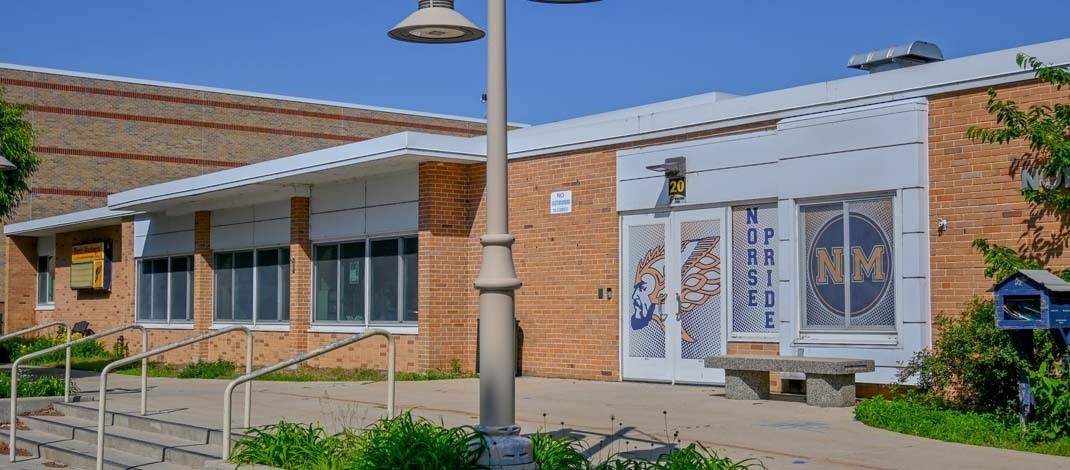 North Muskegon Public Schools Elementary School Entrance as seen fro Mills Avenue