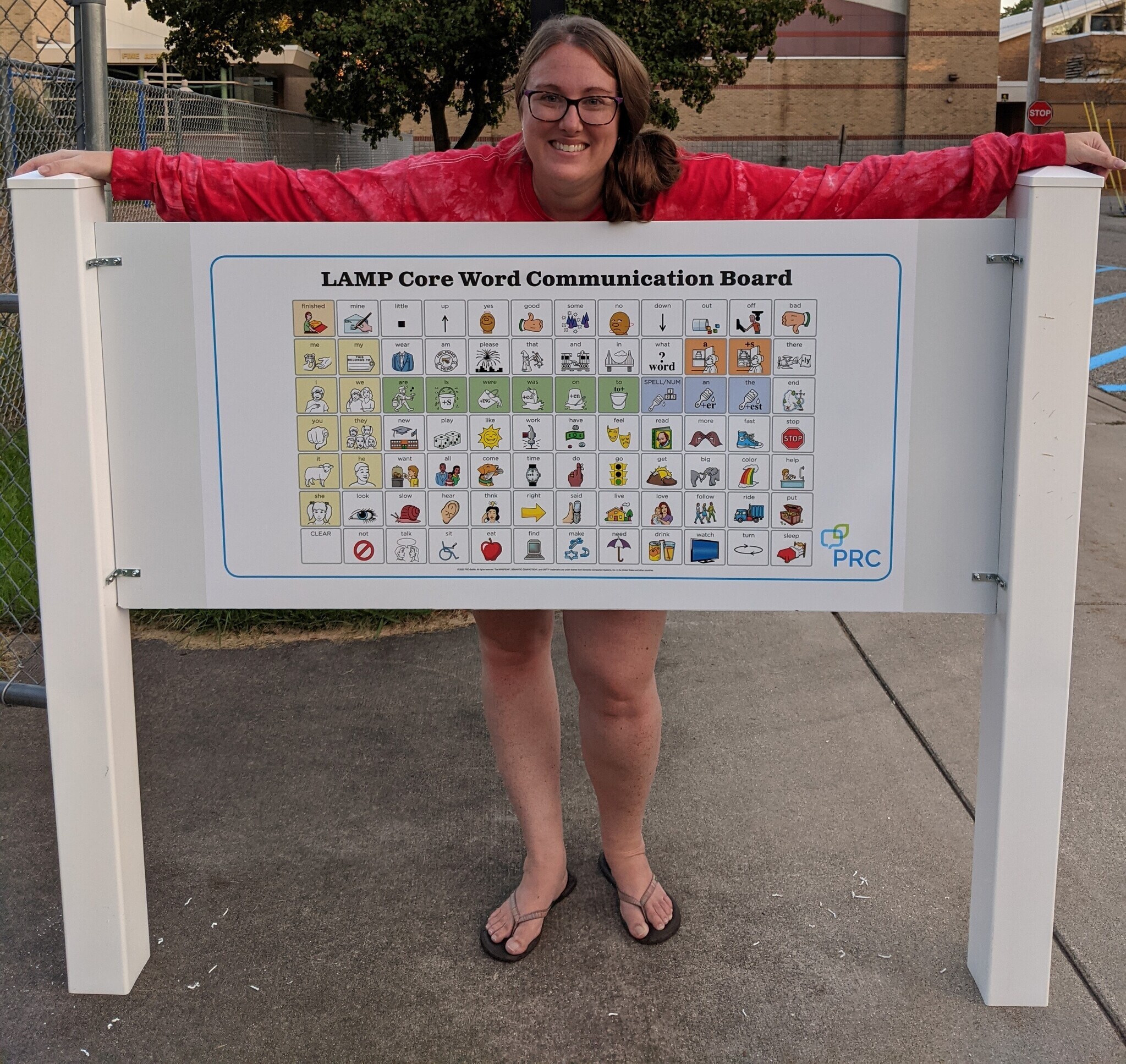 Core Communication signs with symbols to help staff and students communicate and understand on the Elementary playgrounds
