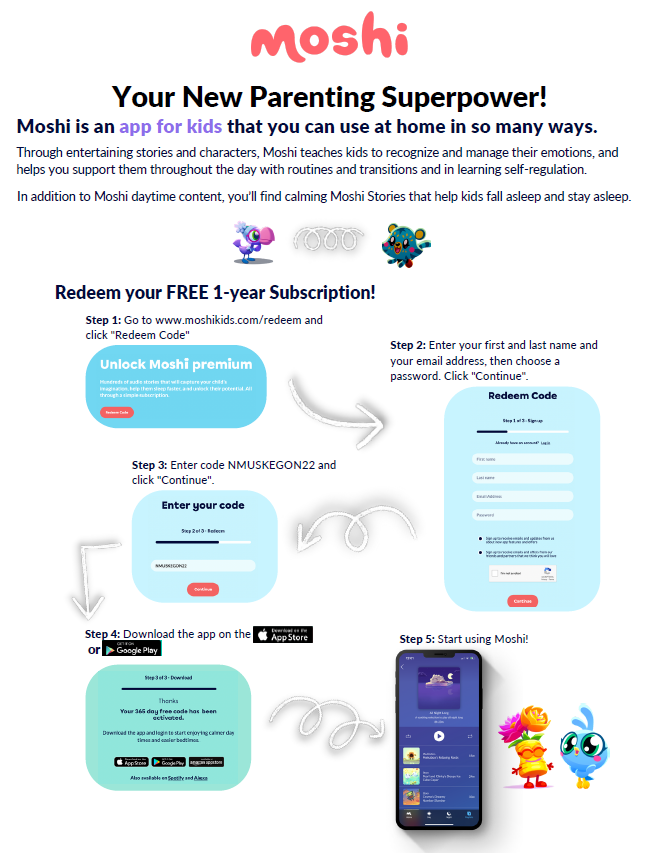 MOSHI Your New Parenting Superpower! Install in the App store